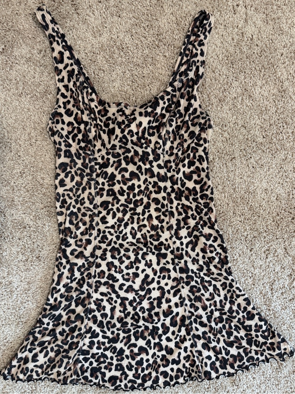 wild fable Leopard-Print Slip Dress in Beige and Black